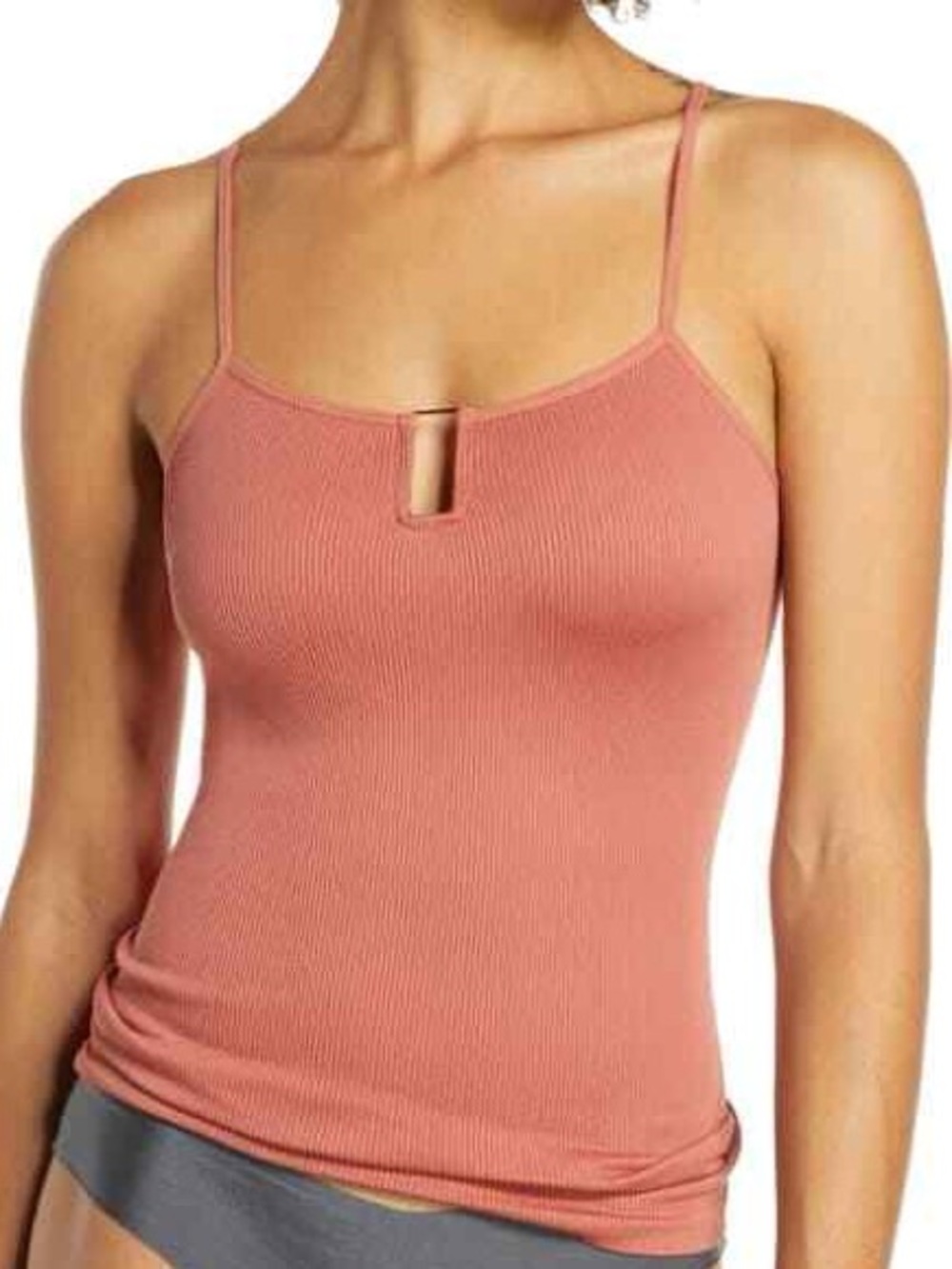NWOT Free People Be My Baby Ribbed Seamless Cami Burnt Orange M/L